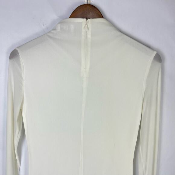 Tiger Mist | Cleo White Mesh Long Sleeves Bodycon Fitted Mini Dress - Picture 5 of 11